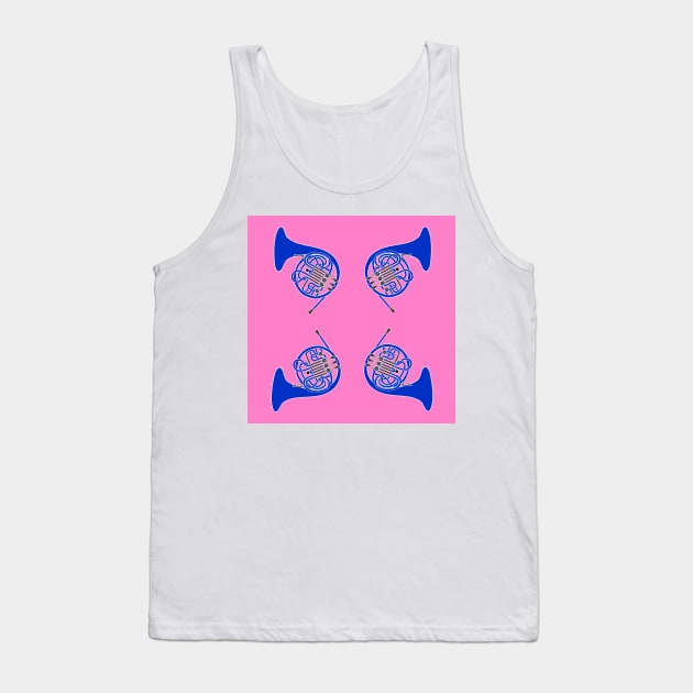 French Horn Pattern blue and Pink Tank Top by Ric1926